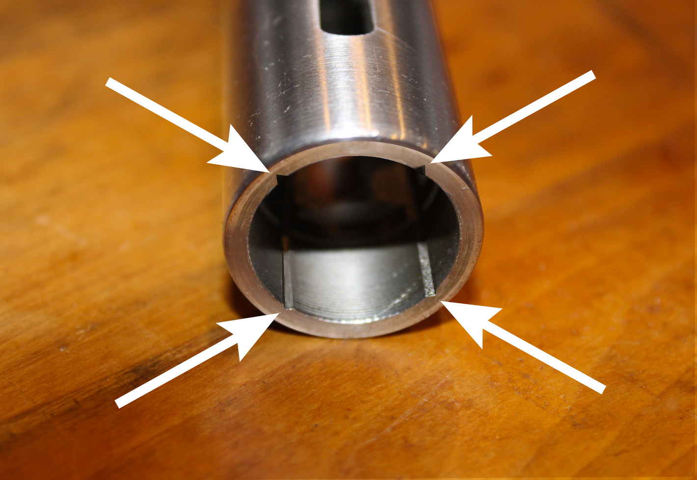 Square corners align with inner marks